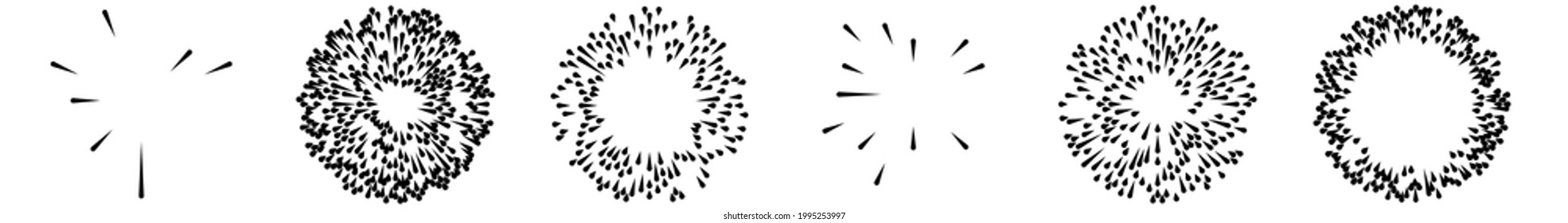 Radial, líneas radiantes, rayas, elemento abstracto para explosión, ráfaga, tema de propagación