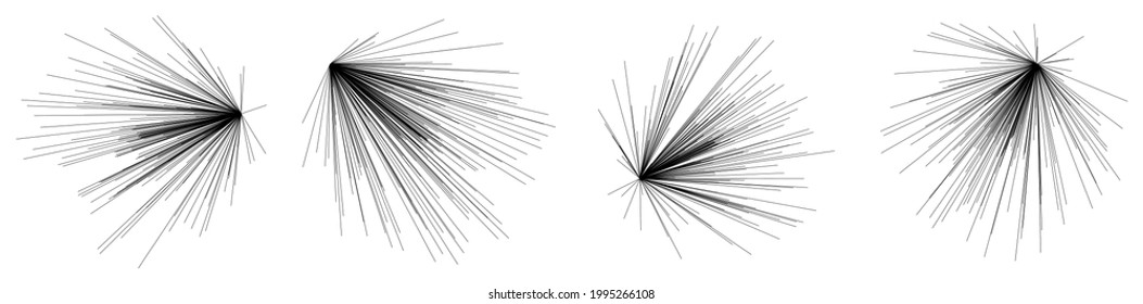 Radial, radiating lines, stripes abstract element for explosion, burst, spread theme