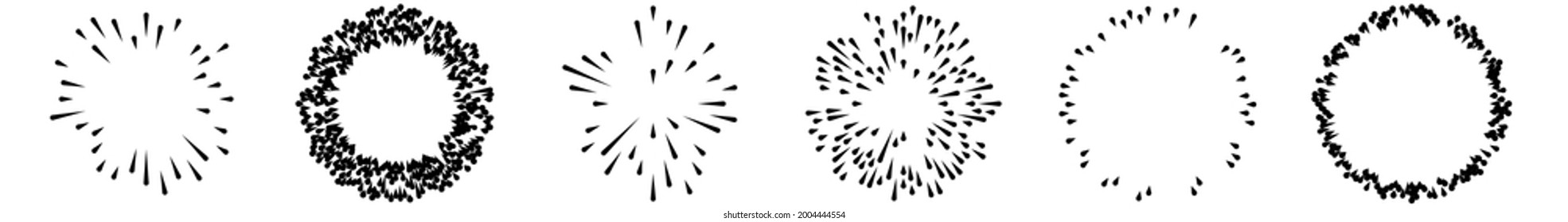 Radial, líneas radiantes, rayas, elemento abstracto para explosión, ráfaga, tema de propagación
