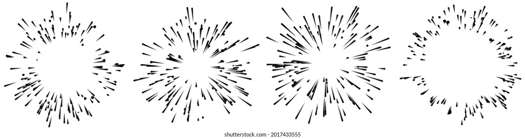 Radial, radiating lines, stripes abstract element for explosion, burst, spread theme