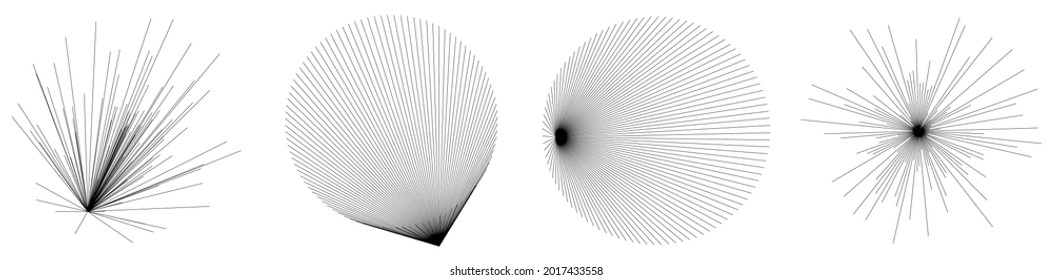 Radial, radiating lines, stripes abstract element for explosion, burst, spread theme