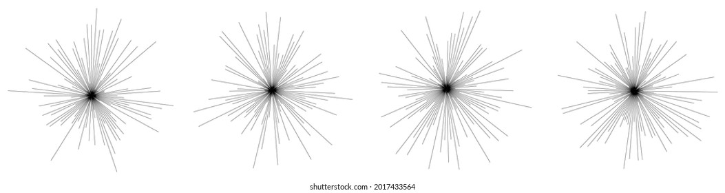 Radial, radiating lines, stripes abstract element for explosion, burst, spread theme