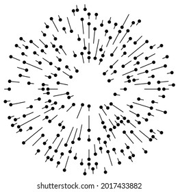 Radial, radiating lines, stripes abstract element for explosion, burst, spread theme