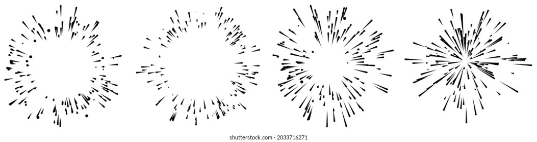 Radial, radiating lines, stripes abstract element for explosion, burst, spread theme