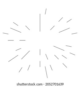 Radial, radiating lines, stripes abstract element for explosion, burst, spread theme