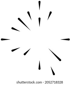 Radial, radiating lines, stripes abstract element for explosion, burst, spread theme