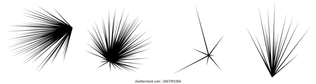 Radial, radiating lines, stripes abstract element for explosion, burst, spread theme