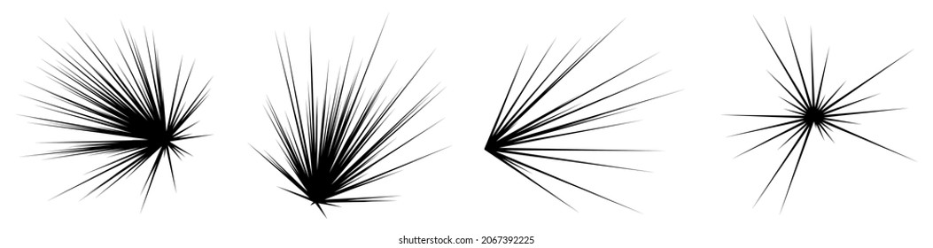 Radial, radiating lines, stripes abstract element for explosion, burst, spread theme