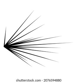 Radial, radiating lines, stripes abstract element for explosion, burst, spread theme