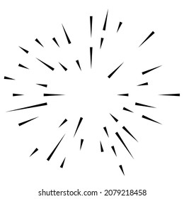 Radial, radiating lines, stripes abstract element for explosion, burst, spread theme