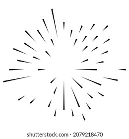 Radial, radiating lines, stripes abstract element for explosion, burst, spread theme