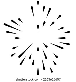 Radial, radiating lines, stripes abstract element for explosion, burst, spread theme