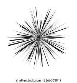 Radial, radiating lines, stripes abstract element for explosion, burst, spread theme
