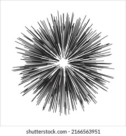 Radial, radiating lines, stripes abstract element for explosion, burst, spread theme
