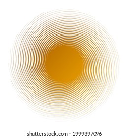 Radial, radiating spiral, swirl, twirl element shape