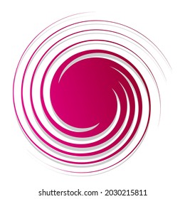 Radial, radiating spiral, swirl, twirl element shape