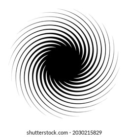 Radial, radiating spiral, swirl, twirl element shape