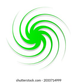 Radial, radiating spiral, swirl, twirl element shape