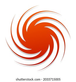 Radial, radiating spiral, swirl, twirl element shape