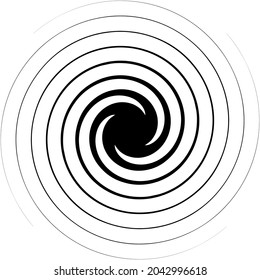 Radial, radiating spiral, swirl, twirl element shape
