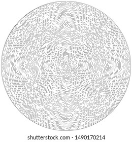 Radial ray, beam lines. Circular radiation stripes pattern. Gleam, sparkle effect. Glaze, flare design. Sunburst, starburst concentric lines as radiance, glitter illustration