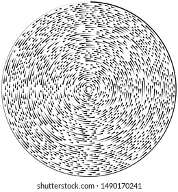 Radial ray, beam lines. Circular radiation stripes pattern. Gleam, sparkle effect. Glaze, flare design. Sunburst, starburst concentric lines as radiance, glitter illustration