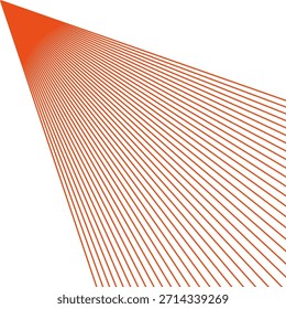 Radial ray graphic. Light beam element. Orange lines Vector. Abstract sunburst shape. EPS 10.