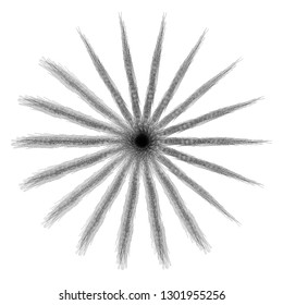 Radial ray start black design element halftone template isolated on white vector background sign symbol icon