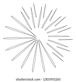 Radial ray start black design element halftone template isolated on white vector background sign symbol icon
