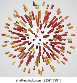Ilustración del vector de flecha roja radial
