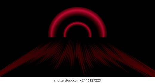 Radial red light through the tunnel glowing in the darkness for print designs templates, Advertising materials, Email Newsletters, Header webs, e commerce signs retail shopping, advertisement business