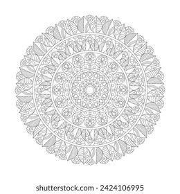 Radial Refreshing Mandala Coloring Book Page for kdp Book Interior. Peaceful Petals, Ability to Relax, Brain Experiences, Harmonious Haven, Peaceful Portraits, Blossoming Beauty mandala design.