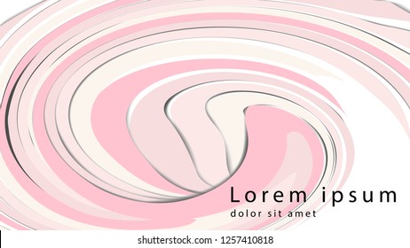 Radial rippled curvy backdrop. Gentle mauve eddy surface with space for text. Appetizing jam of juicy fruits rose color: currant, strawberry, cranberries, cherry, redcurrants