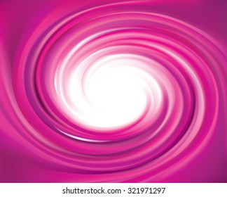 Radial rippled curvy backdrop with glowing white center. Twirl fluid pink surface. Appetizing jam juicy fruits mauve color: grape, currant, blueberry, bilberry, mulberry, bramble, whortleberry