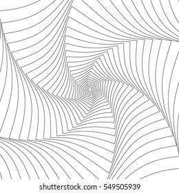 Radial rotating lines geometric circular pattern