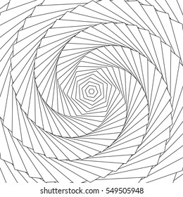 Radial rotating lines geometric circular pattern