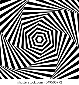 Radial rotating lines geometric circular pattern