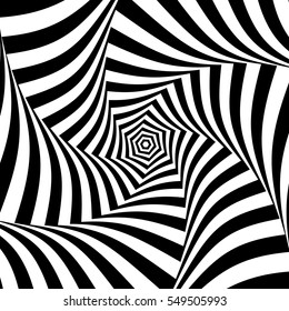 Radial rotating lines geometric circular pattern