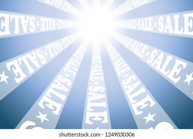Radial sales promotion material, bargain sale, image of special price
