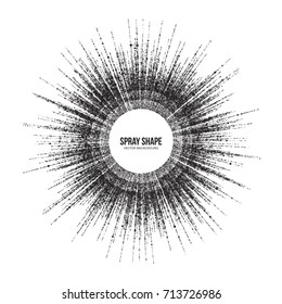 Radial Scatter Abstract Vector Round Particles on White Background. Exploding Effect. Hand Made Texture Grunge Art Illustration