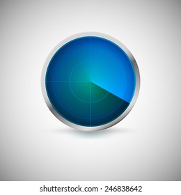 Radial screen of blue color. Vector icon for your business