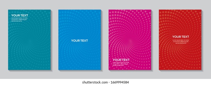 Radial semicircle geometric dots patterns Background template