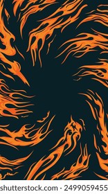 Radial shape burning fire illustration background