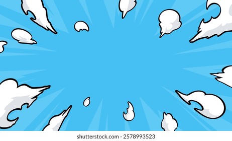Radial smoke effect background illustration_light blue_16:9