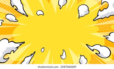 Radial smoke effect background illustration_yellow_16:9