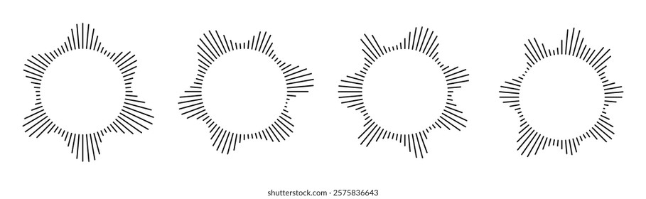 Radial sound music wave line in circle round shape