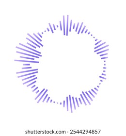 Conjunto dinámico de línea de ritmo de audio concéntrico de onda de sonido radial. Señal radial o Elementos de vibración. Representación de música de audio