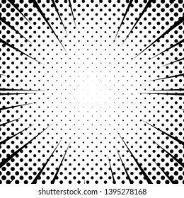 Radial speech line background with half tone.