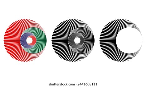 Radial speed line perspective radius stroke vector. Rotating circle like.