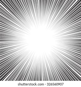 Radial Speed Line Zoom Vector For Comic Book And Illustration Background.